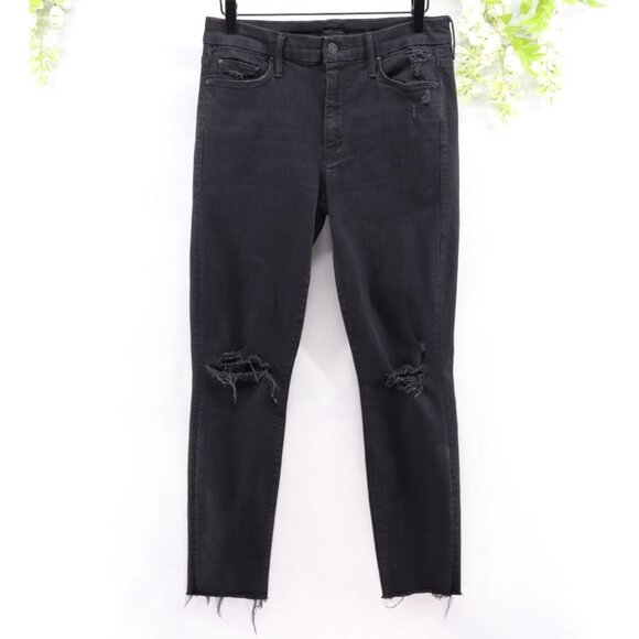 Mother Women's The Looker Ankle Fray Guilty As Sin Black Sz 29 - Picture 1 of 14